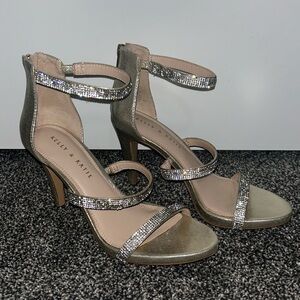 Kelly & Katie Rhinestone Gold Heels